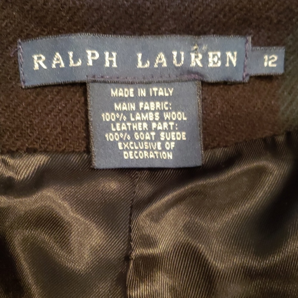 RALPH LAUREN made in Italy plaid wool n real suede EUC blazer - Picture 6 of 11